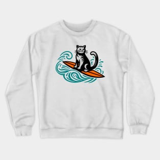 Surfer Cat Crewneck Sweatshirt